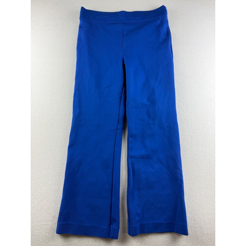 Spanx Womens Wide Leg Ponte Pants Cobalt Blue High Rise Pull On Size Medium